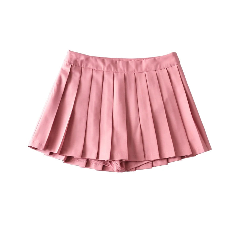 Summer Mini Skirts For Women Harajuku High Waist Skirts Womens Korean Fashion Sexy Skirts Vintage Pleated Skirt Tennis Pink Blue