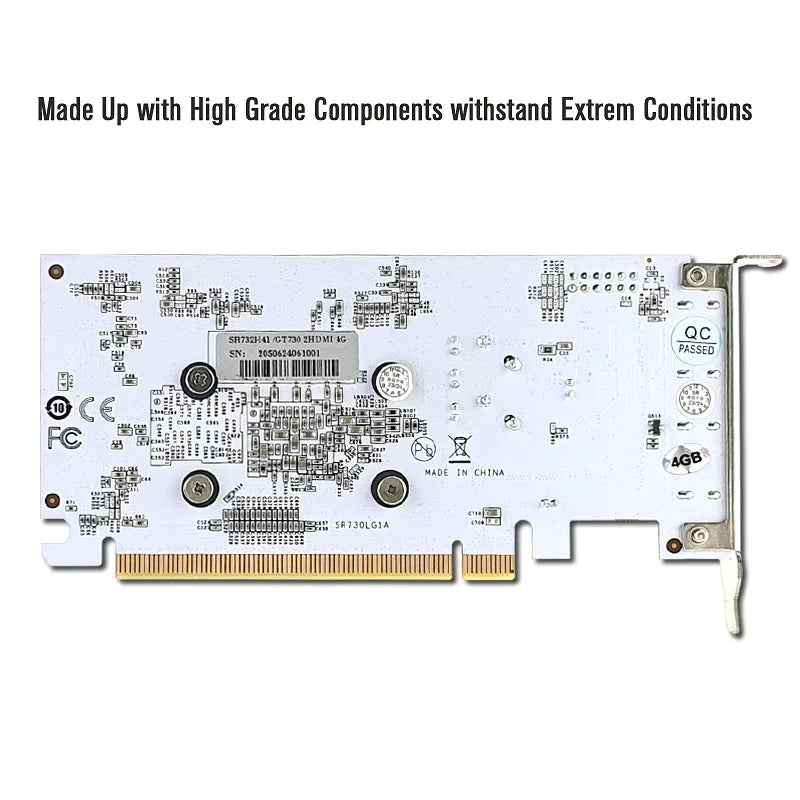 SRhonyra GT730 4GB Graphics Card,1080P GPU GDDR3 2HDMI 2 Monitor Display  PCI-E2.0 16X Low Profile,Computer GPU,1Year Warranty