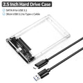 2.5'' HDD SSD Case Smart Display External HDD Shell USB3.2 Gen2 Enclosure Hard Drive Clear Portable Storage Case for Laptop PC