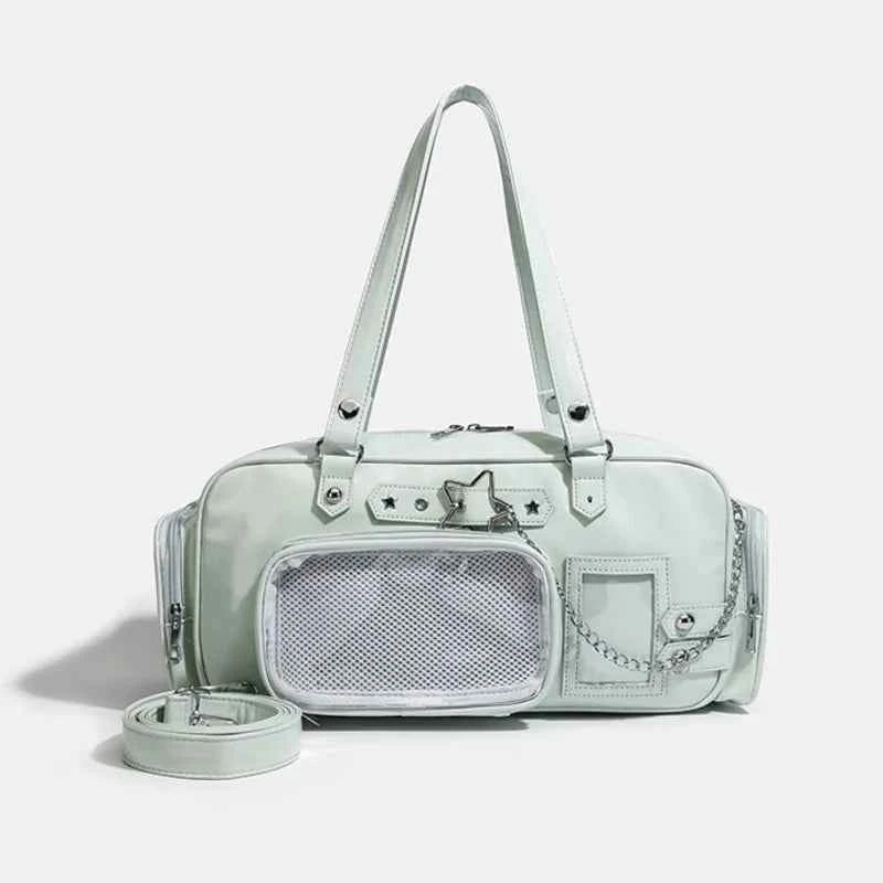 Star Chain Y2k Harajuku Shoulder Itabag Blue Lolita Girl Pain Bags Transparent Japanese Crossbody Bag New Concert Korean Handbag