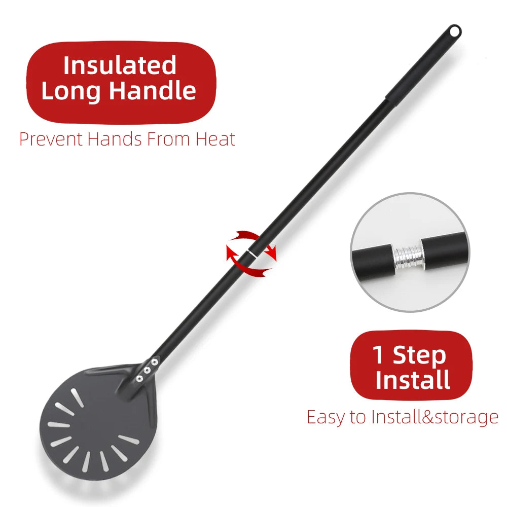 7 8 9 10 Inch Long Pizza Peel AdjustableTurning Shovel Spatula Baking Tool  Kitchen Utensils Nonstick Big Pizza Turner for Oven