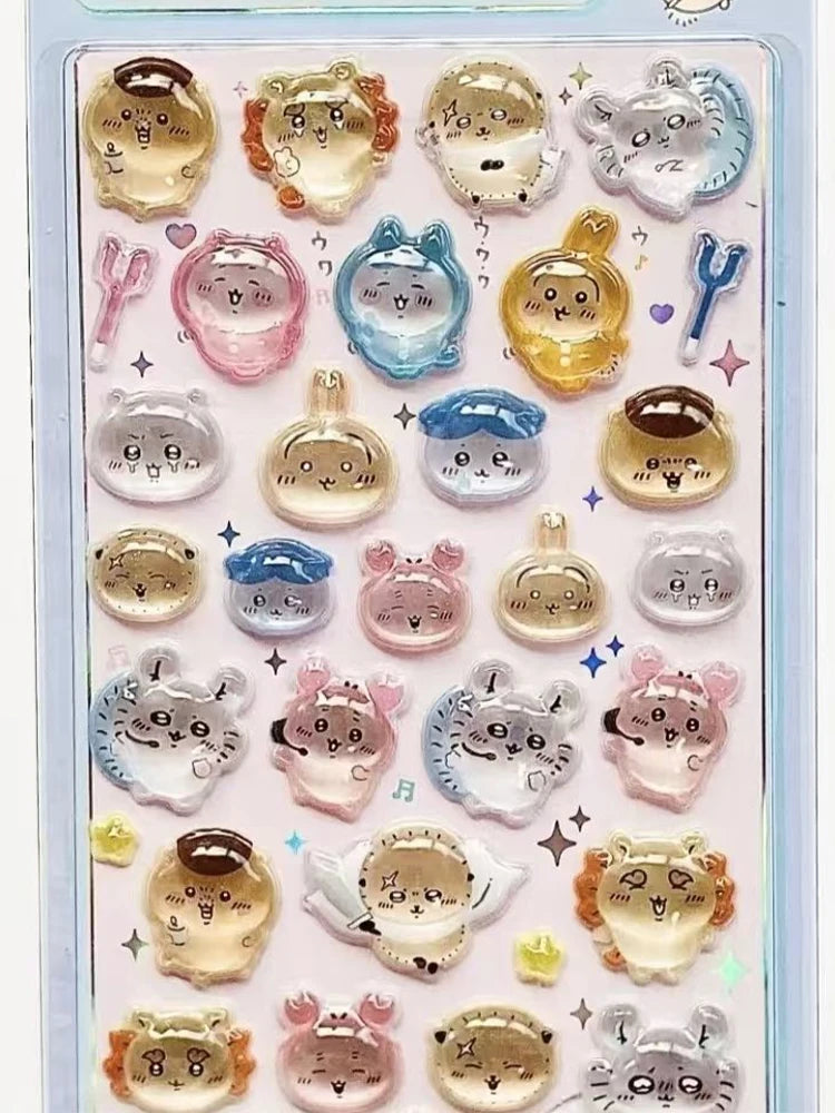 3D Stereo Relief Stickers Kawaii Cartoon Waterproof DIY Decor Stickers Phone Laptop Scrapbook Notebook Luggage Decal Gift Toys