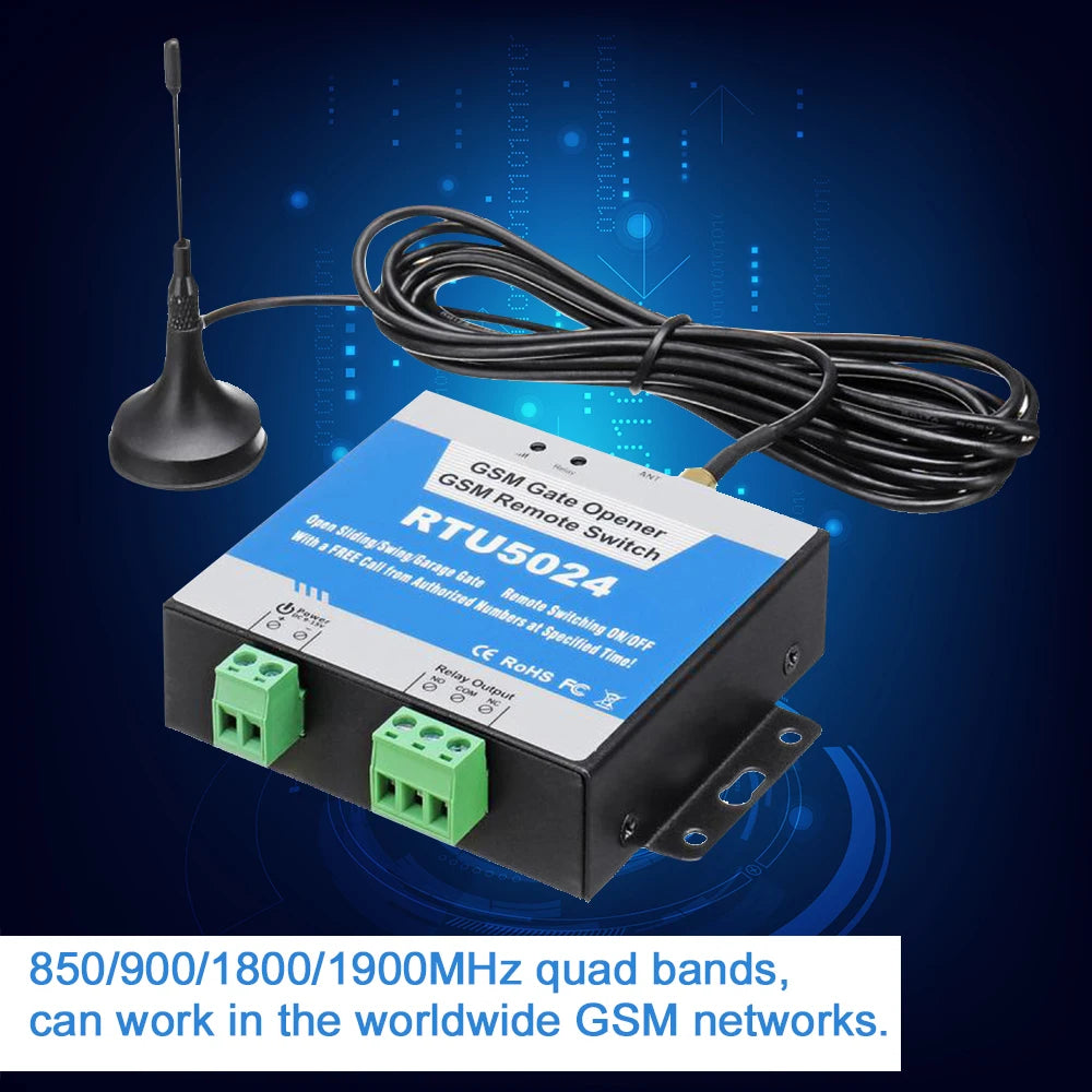Gate Opener Kit GSM Door Gate Opener Remote On/Off Switch Free Call SMS Command Support 850/900/1800/1900MHz
