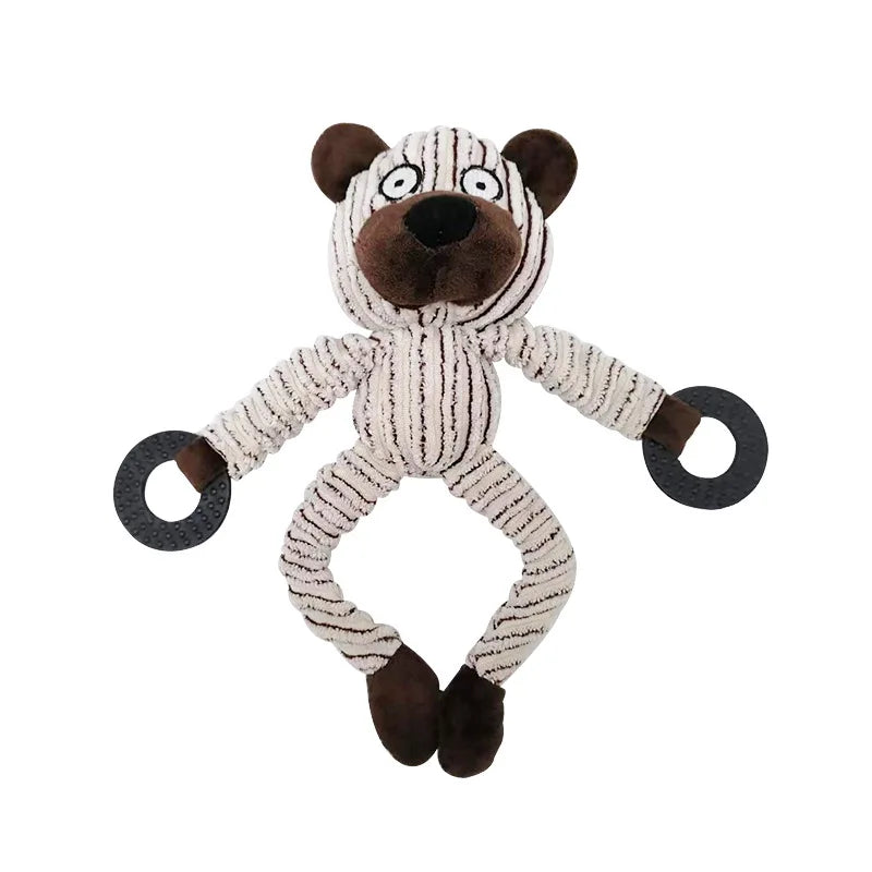 bear Color Plush Donkey Dog Toy – Durable Squeaky Chew For Dogs