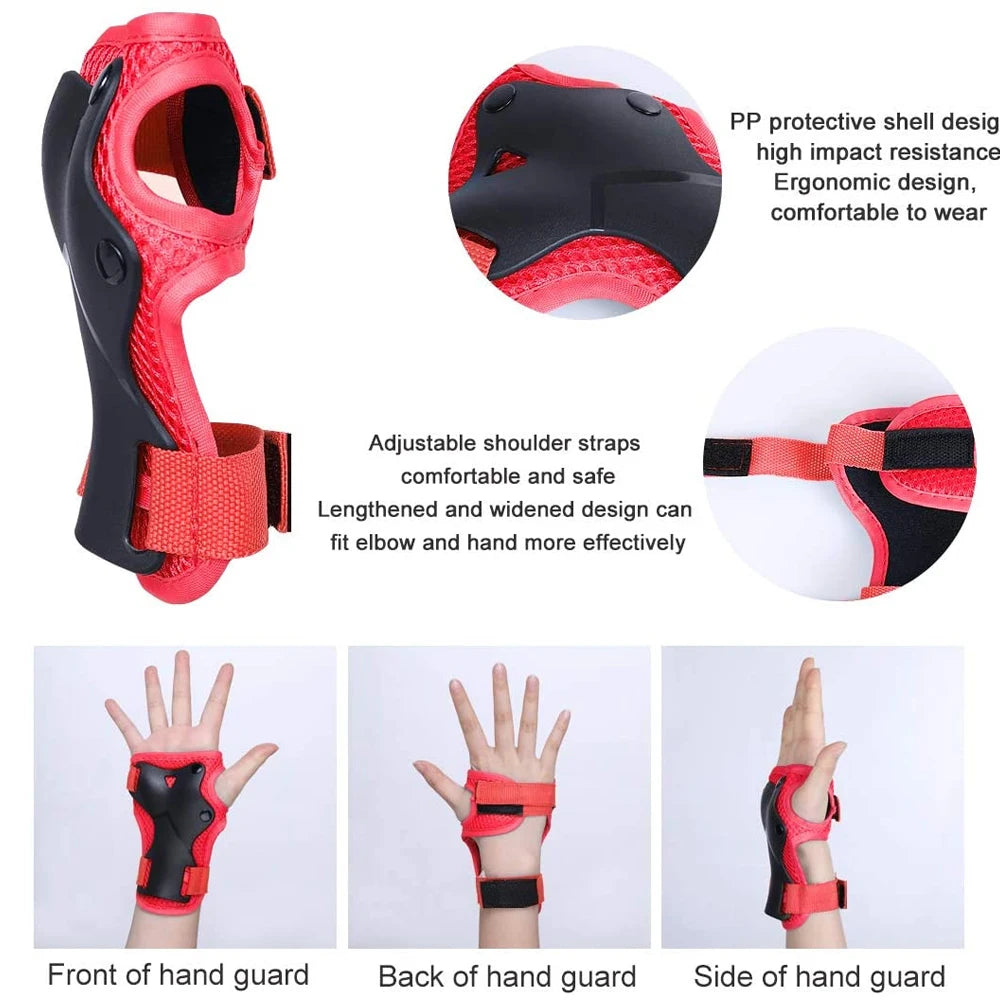 Kids Knee Pads Elbow Pads Age 3-7 Toddler Boys Girls, 6 In 1 Protective Gear Safety Set with Wrist Guard for Skating Cycling New