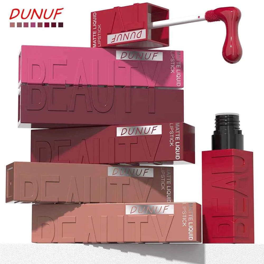 Matte Velvet Lipstick Lip Gloss Waterproof Smooth Long-Lasting Non-sticky Non-transfer Deep Red Nude Y2K Daily&Party Makeup Gift