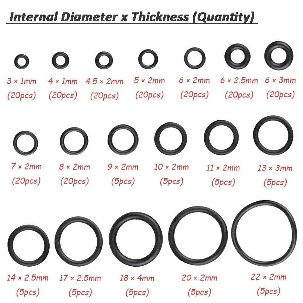 419/225PCS Set Universal O-Ring Assortment 32 Size Nitrile Rubber Ring Seal O Ring Gasket for Plumbing Automotive Faucet Repair