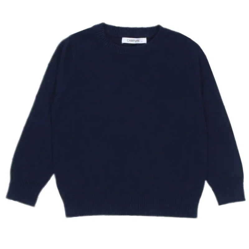 2025 New Autumn 1-8Yrs Baby Boys Girls Pure Color Casual Loose Pullovers Sweaters Kids Sweaters Knitted Bottoming Boys Sweaters