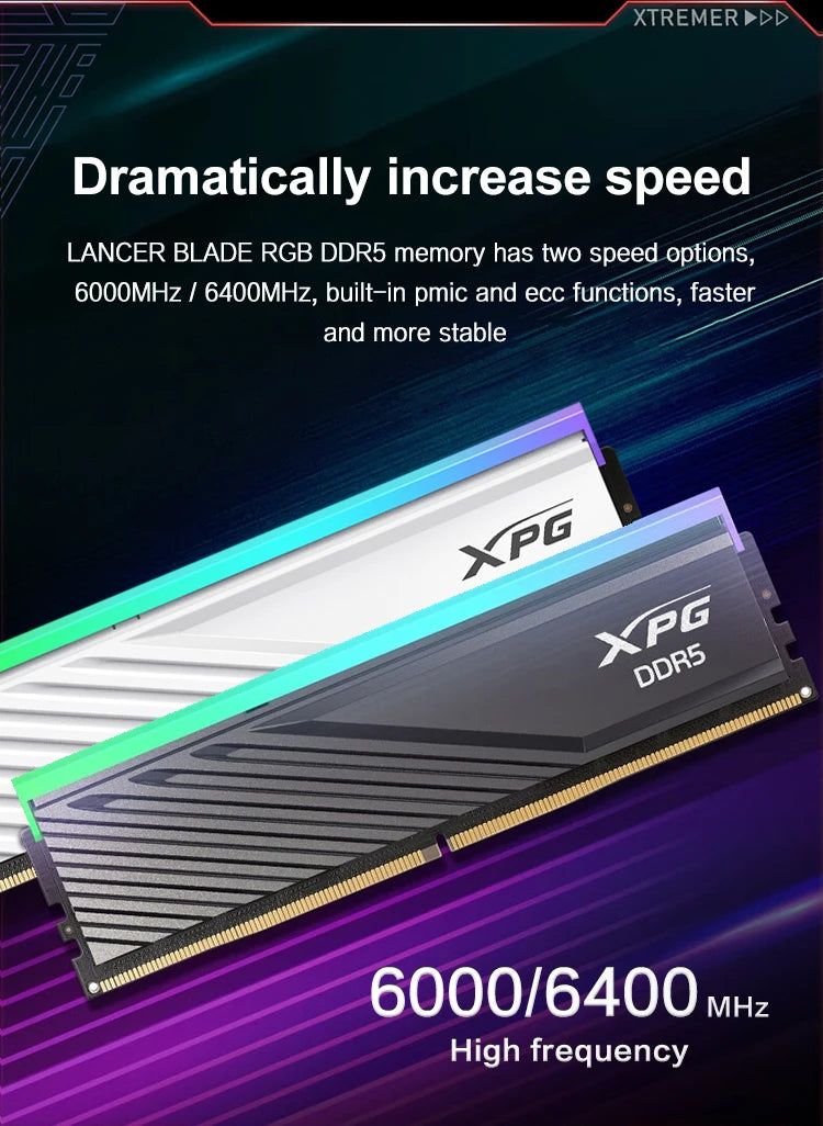 ADATA XPG LANCER Blade D300G RGB DDR5 MEMORY 16GB 6000MHz  16GB 6400MHz 32GB 6000MHz  32GB 6400MHz  Desktop ram Computer Ram