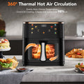 6L/10L Air Fryer, Healthy Cooker with Visual Cooking Window, Non-Stick Basket, 60-Minute Timer, Dishwasher Safe.