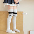 40CM Children's Long Socks Spring and Summer Girls' Bow Princess Skirt Paired with Knee High Sock Striped High Tube Cotton Socks