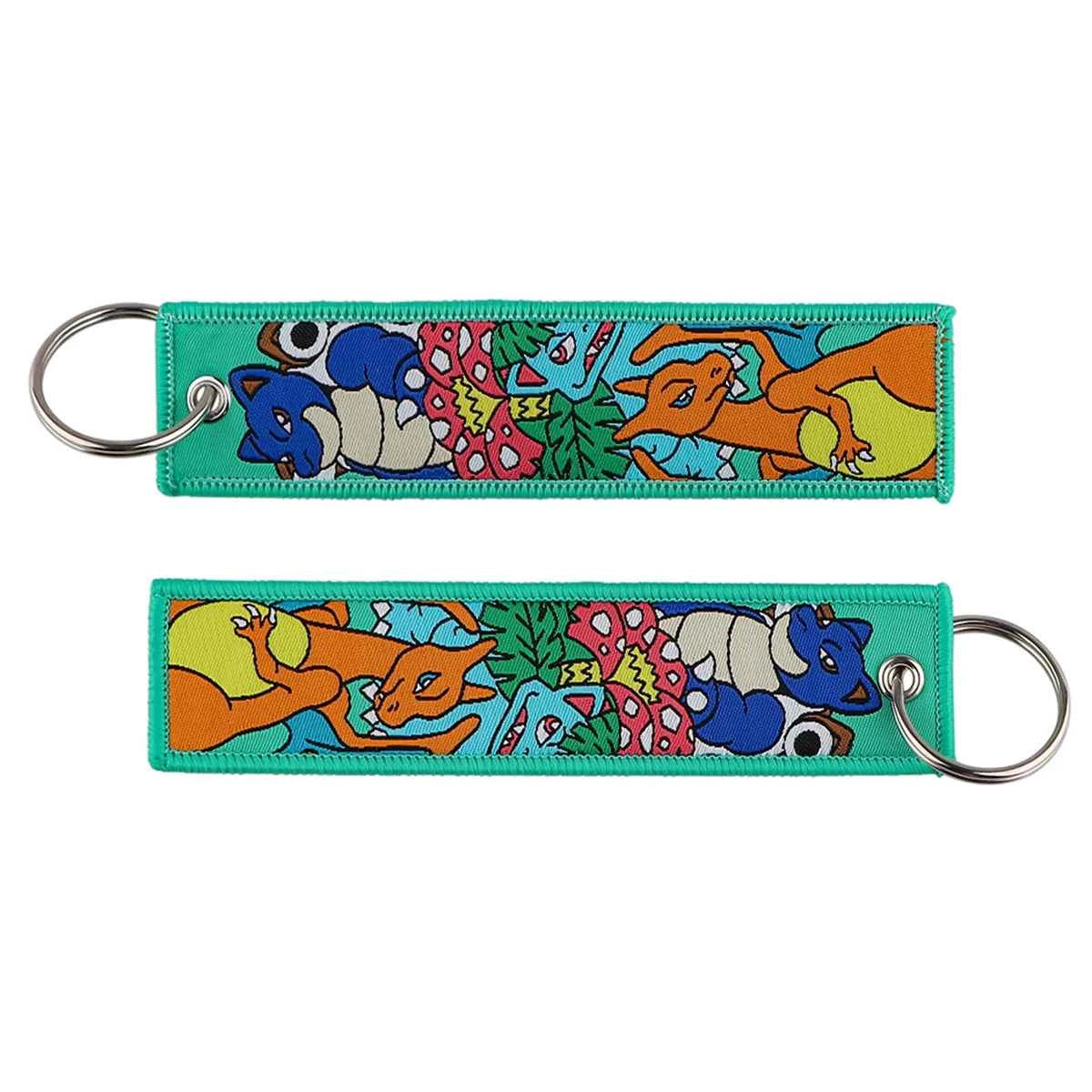 Anime Cute Animal Jet Tag Embroidery Keys Tag Women Keyring Cartoon Car Keys Fashion Jewelry Accessories Kids Gifts 1PCS