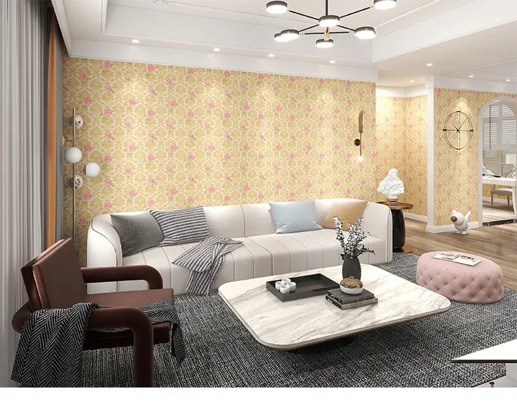Home Decor Retro Floral Wallpaper Renovation of Bedroom and Living Room Decorative Walls