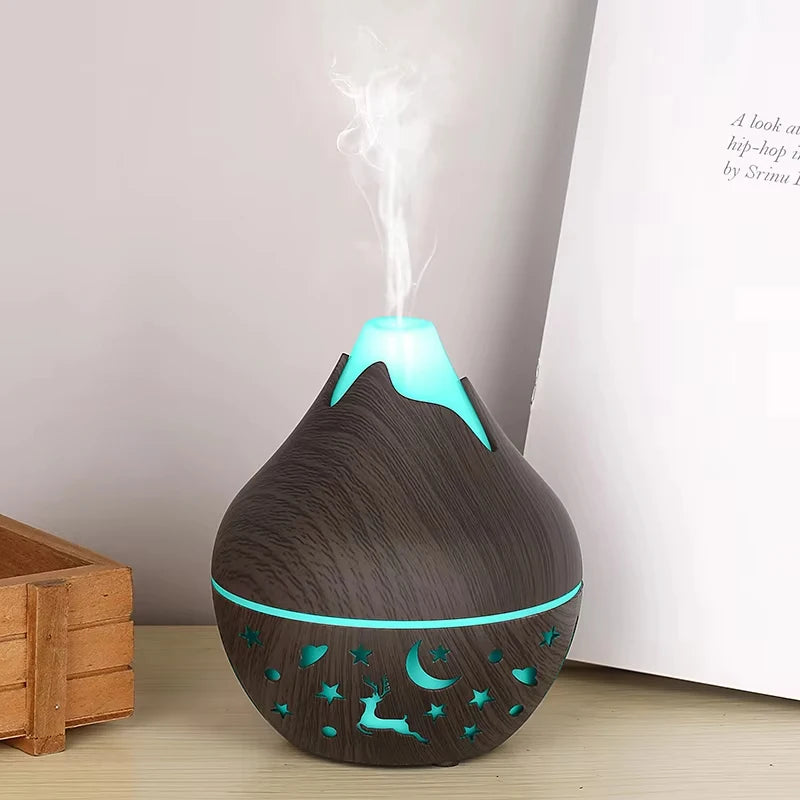 USB Ultrasonic Cool Mist Sprayer Essential Oil Fragrance 200ml Mini Home Wood Grain Air Humidifier Electric Air Aroma Diffuser