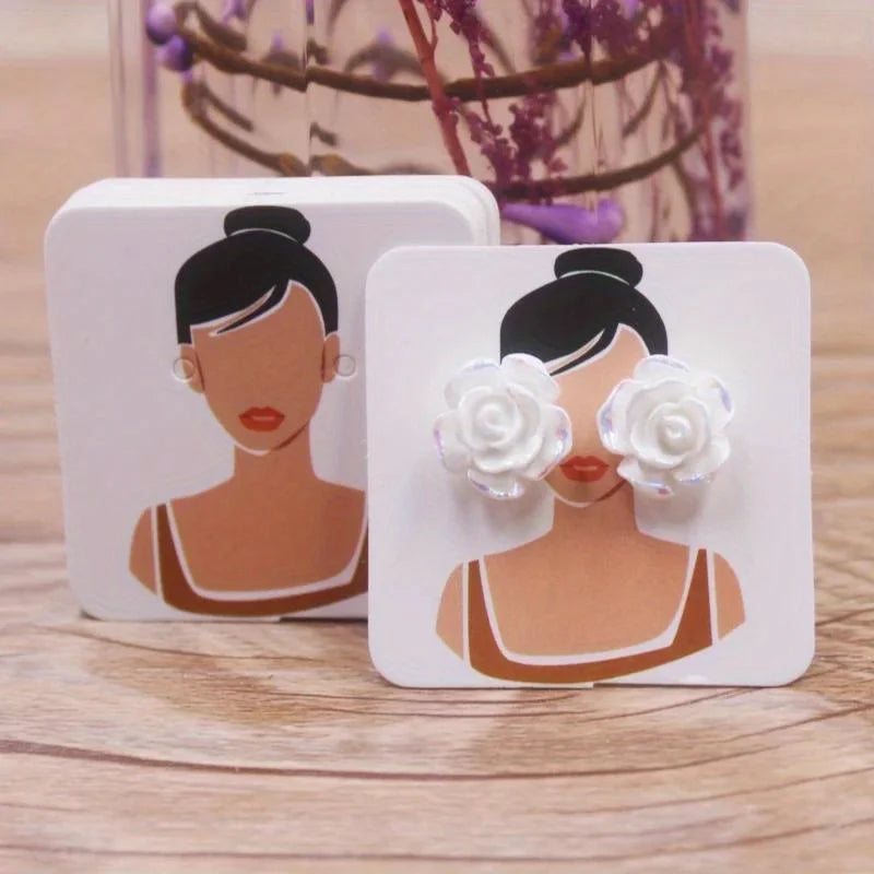 Earring Cards for Display 100 Pcs Kraft Paper Earring Display Cards Ear Studs Supplies Jewelry Holder