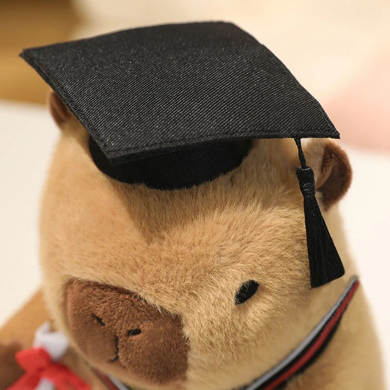 23cm Cute Graduation Capybara Plush Doll Doctor Cap Bear Animal Plush Stuffed Home Party Decor Gift For Kids Graduation Gifts