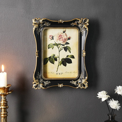 1PC, European Retro Black Patterned Resin Material Home Living Room Decor, Suitable for Bedroom Decor Home Photo Decoration