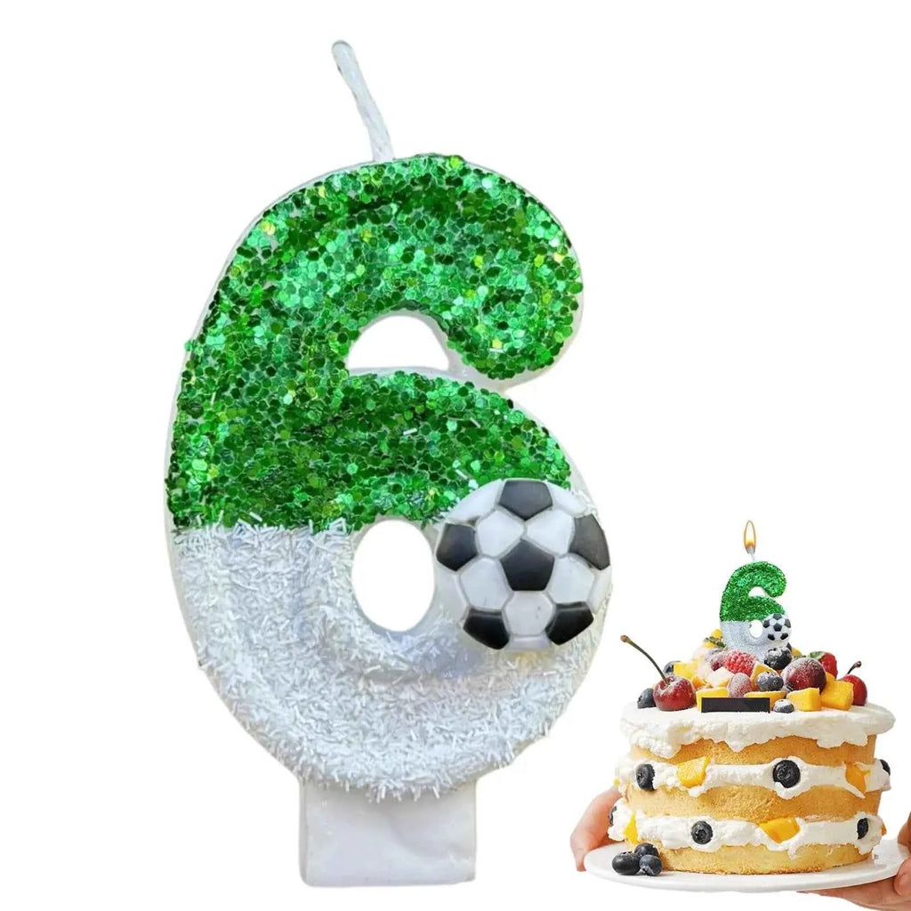 Football Birthday Number Candles, Candle Numbers for Cakes, Decorative Number Candles, Cake Topper Decoration for Birthday
