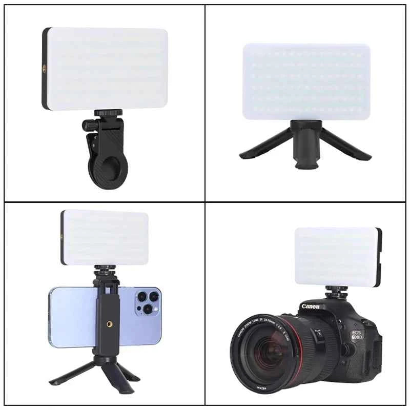 Rechargeable LED fill light 3 color temperature modes portable pocket light For cell phones laptops makeup youtube selfie videos