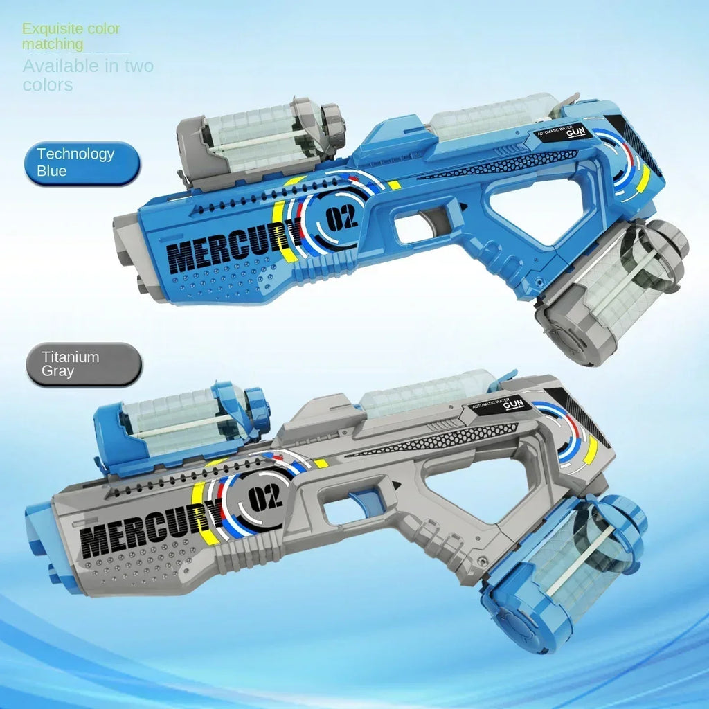 Fully Automatic Water Gun Continuous Water High Capacity Lighting and Sound Effects Outdoor Water Playing Toy for Kid Mercury M2