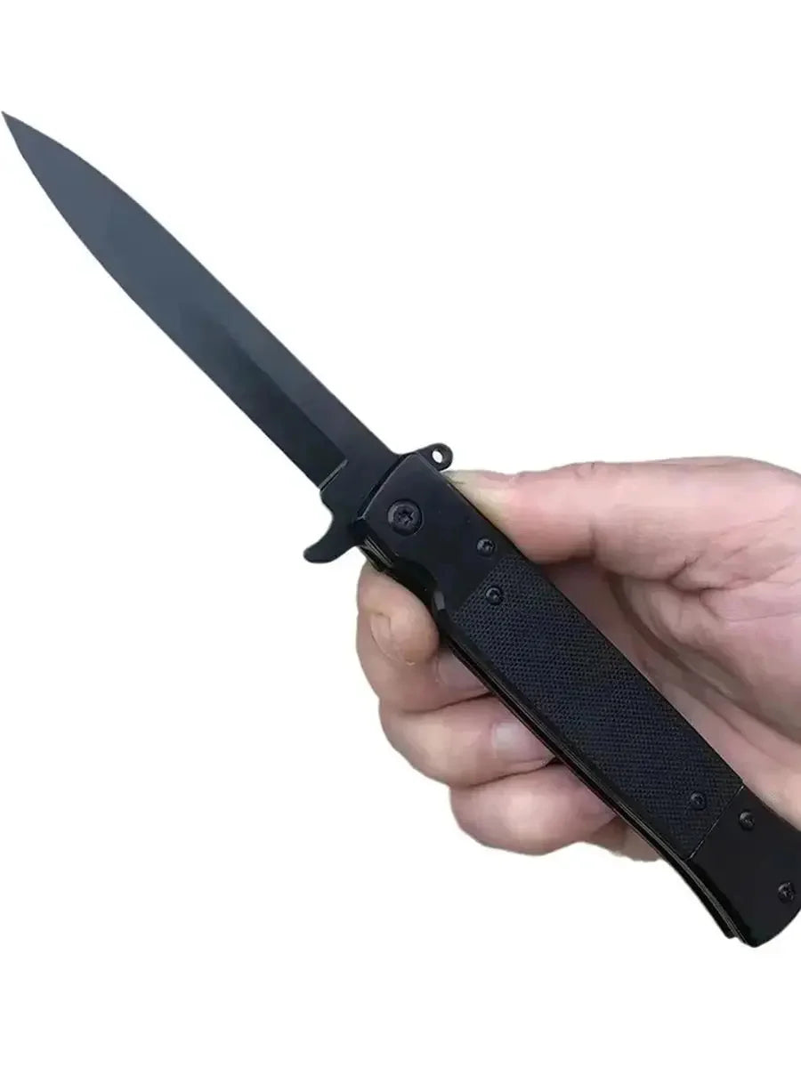 Portable sharp folding knife for outdoor use, stainless steel high-hardness tactical knife for the wild, self-defense knife