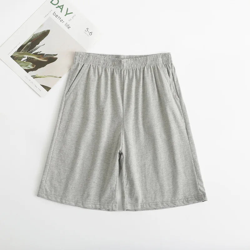 Men's Cotton Sleep Bottoms Plus Size 5XL Shorts Sleepwear Boxer Casual Lounge Wear Sleeping Short Pants Homewear Nightwear Homme