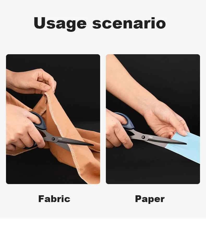 Deli Black Blade Scissors Stationery 180mm 7 Inch Stainless Steel Anti-Rust Sharp Office Home School Craft Cutting Tool