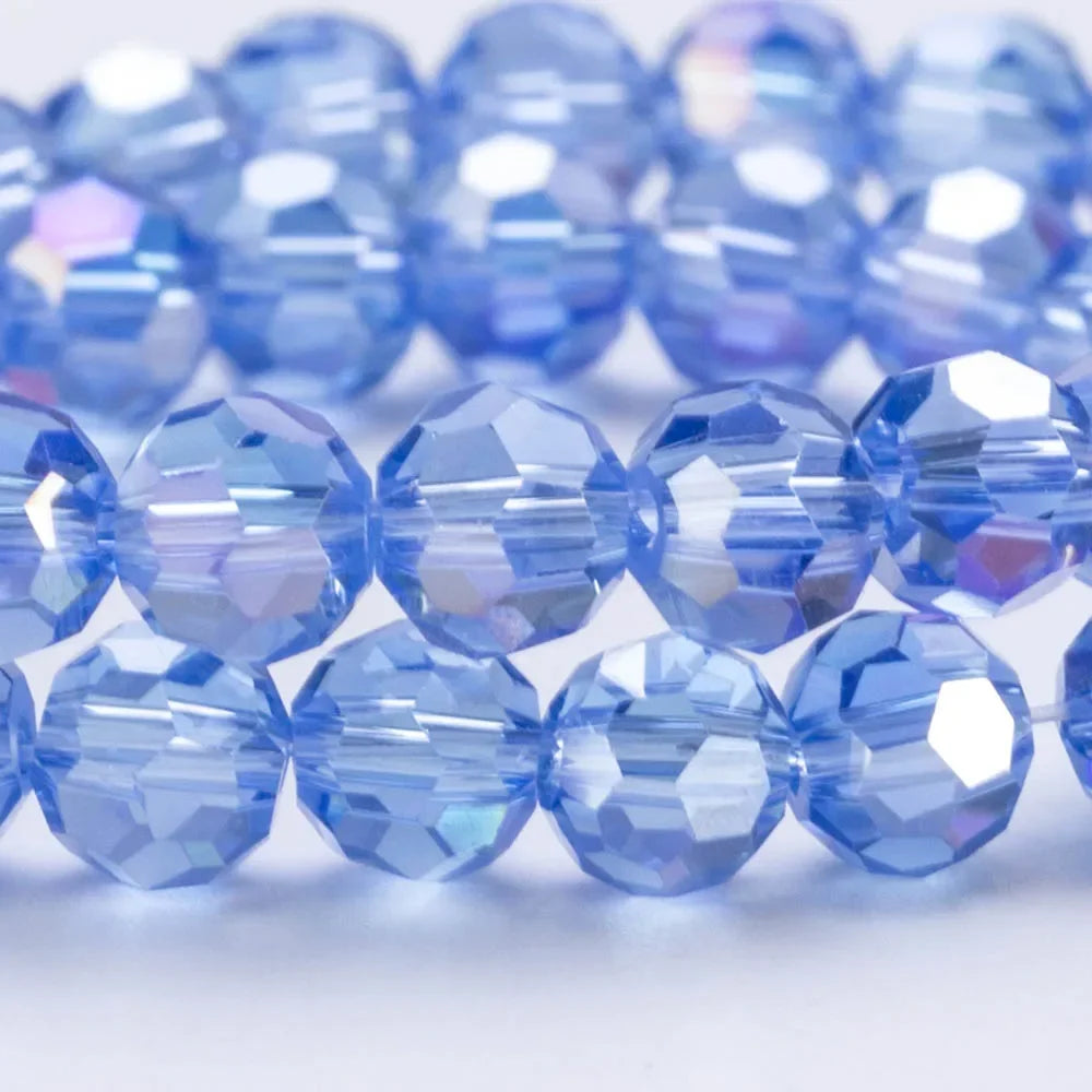 3 4 6 8mm Round Crystal Beads Faceted Colorful Glass Beads Loose Spacer Bead for Jewerly Making Needlework Bracelet Necklace DIY