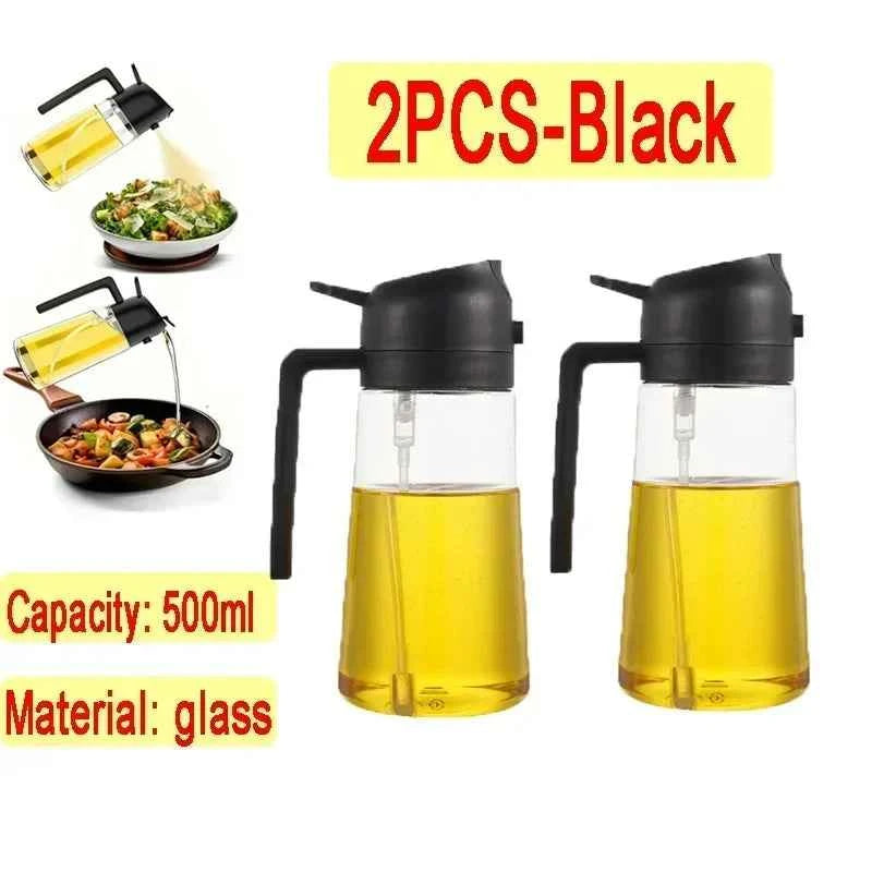 Dual Purpose Glass Oil Bottle Kitchen Spray Oil Sprayer Bottle Kitchen Oils Spray Can Leakproof Oil Spray Bottle Household