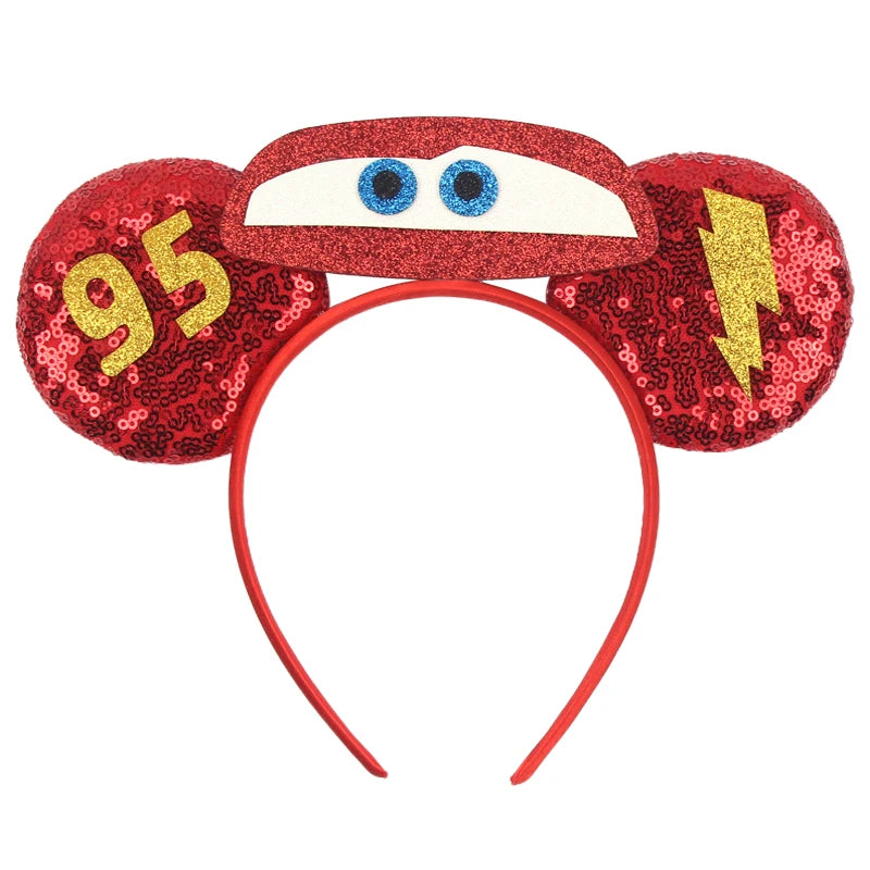 2025 New Style Mickey Minnie Ear Headband Sequin Bows Girl Adult Kids Halloween Party Cosplay Hair Accessories Princess Hairband