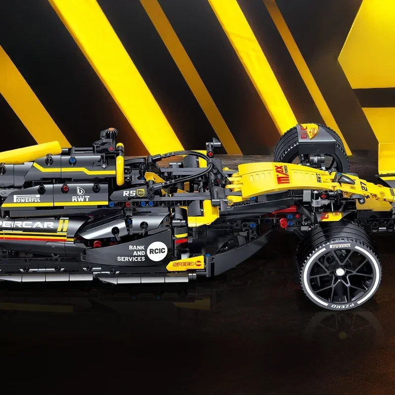 MOC Technical JKC7205 Racing 1:8 Racing Driver 27 Building Block Remote Control Lighting Racing Renault F1 Toy Kids Gift