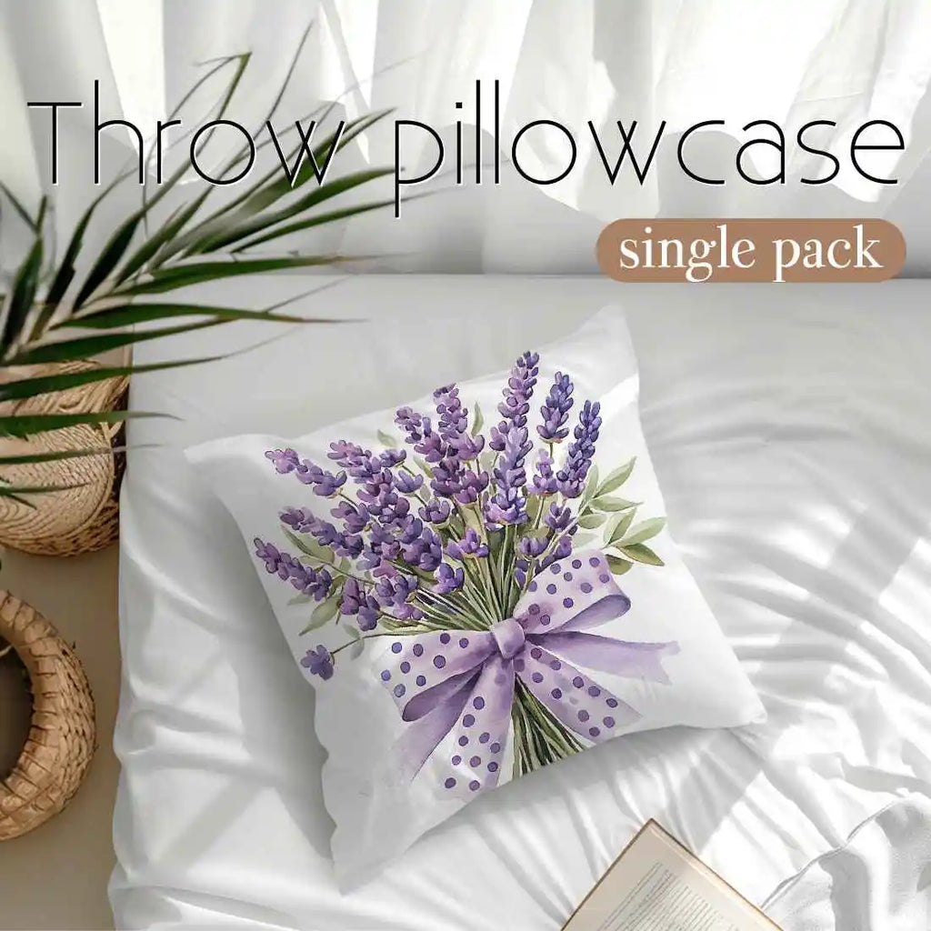 Home Decor Bedding Fantasy Lavender Bicycle Pattern Home Decor Pillowcase Living Room Sofa Polyester Cushion Cover