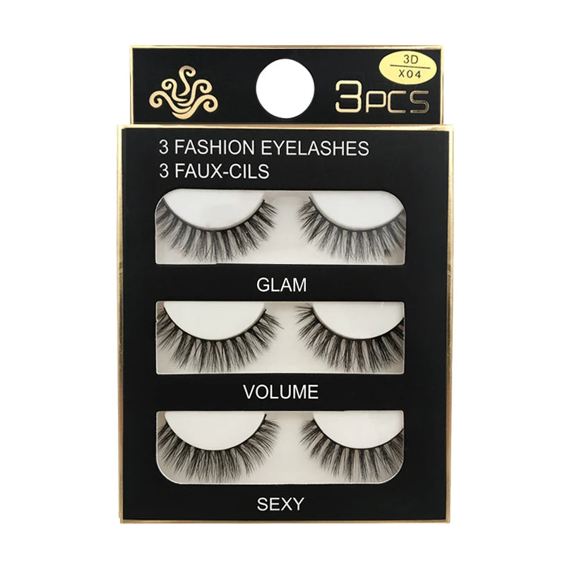 SHIDISHANGPIN 3 pairs 27 styles 3D Faux Mink Hair Soft False Eyelashes Fluffy Wispy Thick Fake Lash Handmade Eyelash Eye Makeup