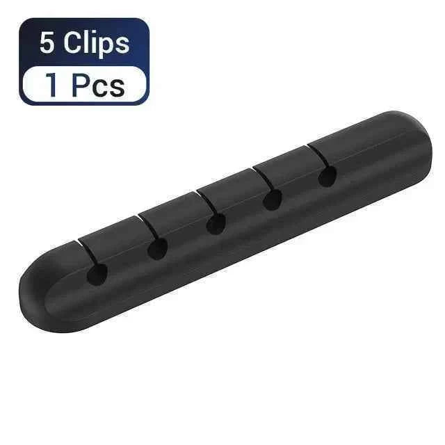 Silicone USB Cable Organizer USB Charging Cable Winder Desktop Tidy Management Clips Cable Holder For Mouse earphone Accessories