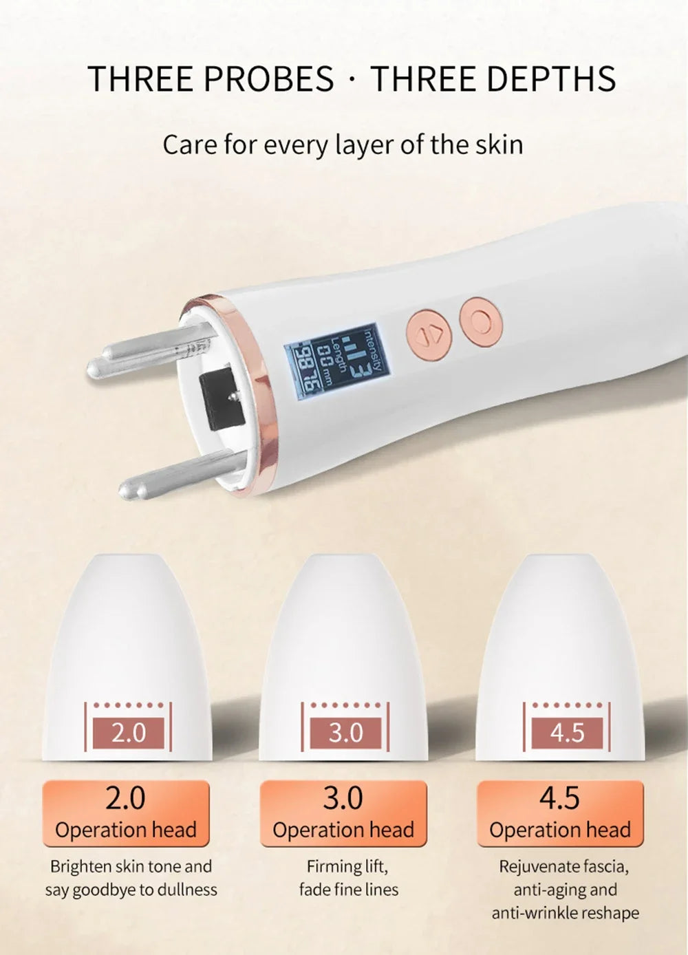 2.0/3.0/4.5 Operation Head 7D Mini Hifu Ultrasonic Device Accessory Anti-Aging Skin Tightening Beauty Device For Home SPA