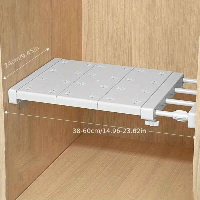 White Expandable Divider Punch-free Retractable Layers Board for Wardrobe Storage Kitchen and Bathroom Shelf Dormitory Dividers
