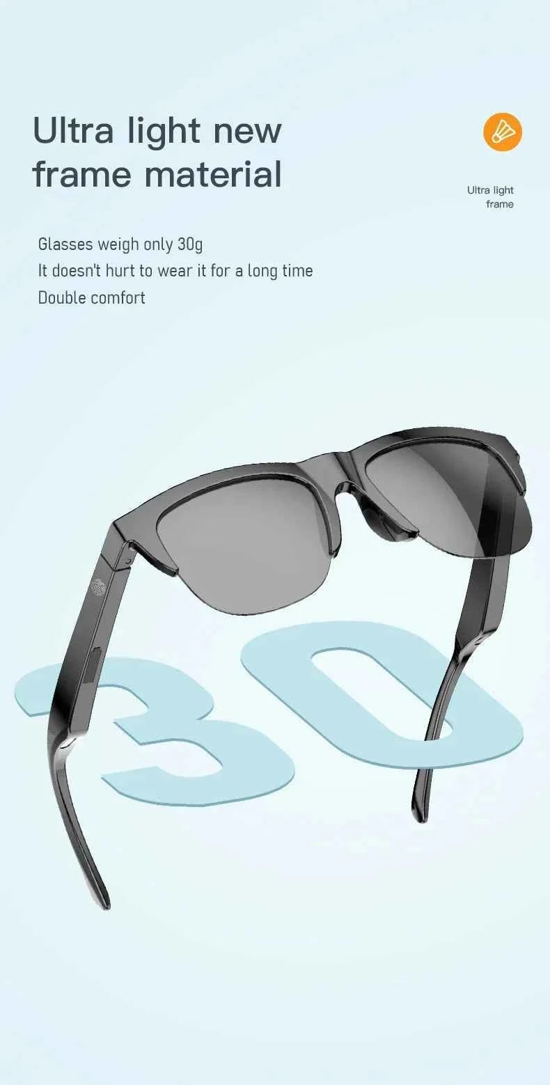 New Smart Bluetooth V5.3 Sunglasses Glasses Call Outdoor Sports Headphones HIFI Black Technology Anti-touch UV For Men And Women