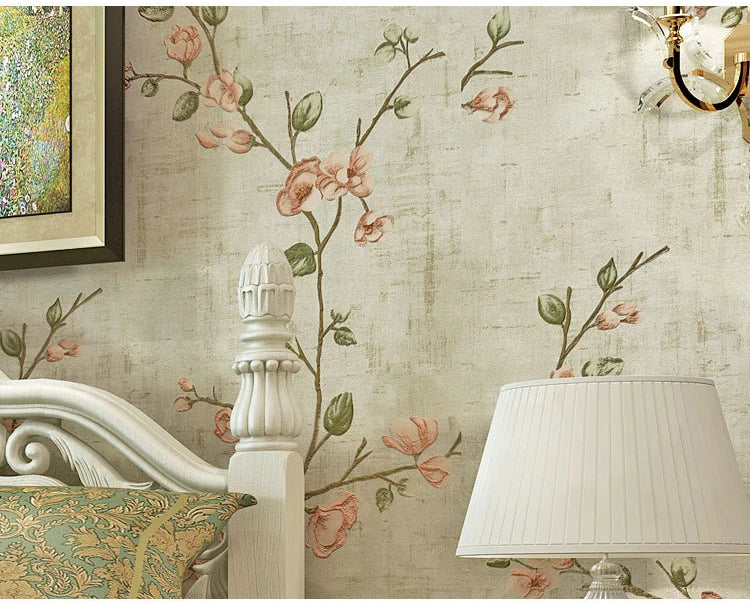 Home Improvement Wall Painting Wallpaper Contact Paper Bedroom Living Room 3D Floral Wall Papers home decor papel de parede