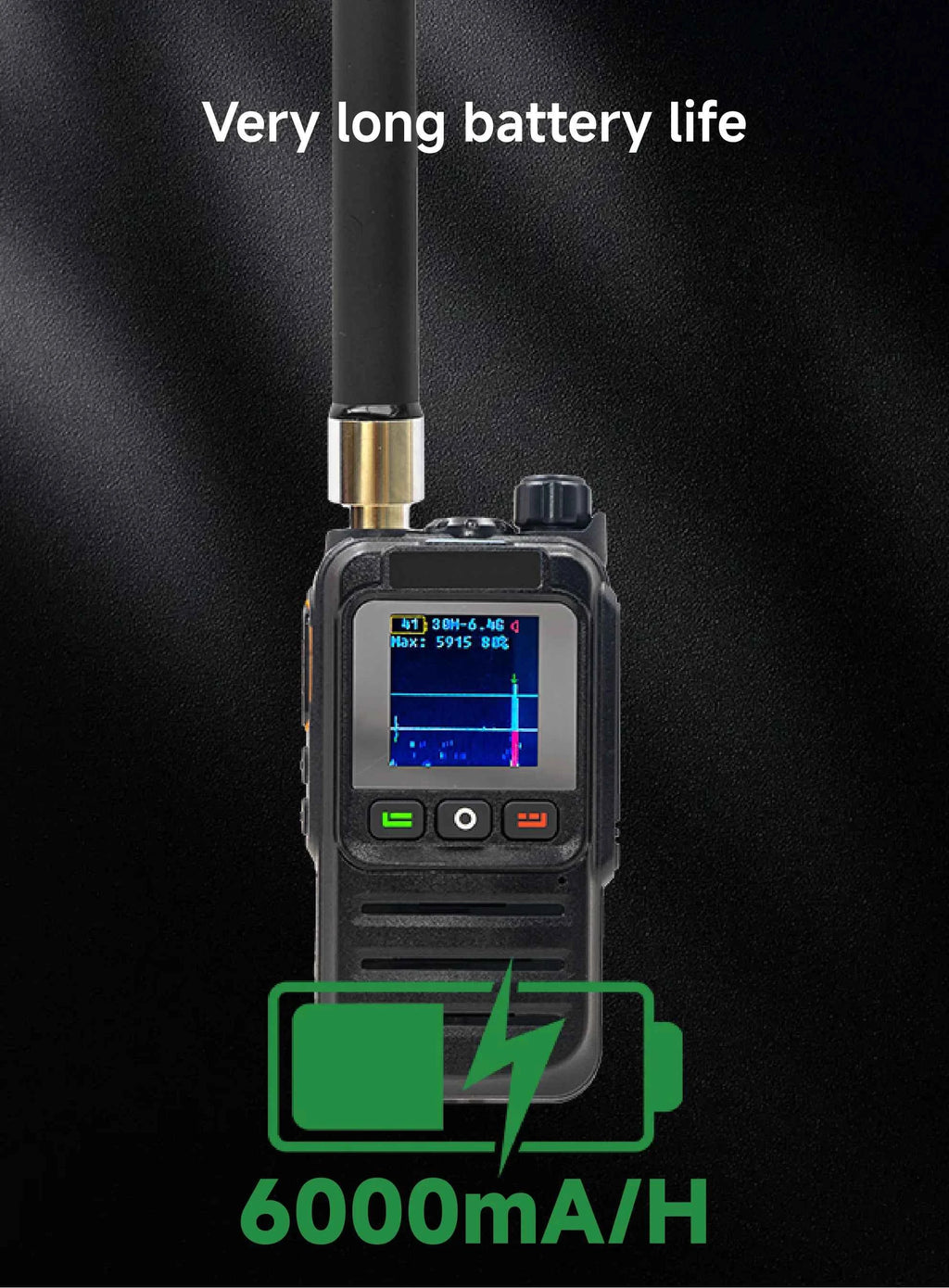 Drone Detector 2KM Long Distance UAV Detection Device Handheld 30-6400MHz Detection Drone Alarm Drone Video Transmission Signals