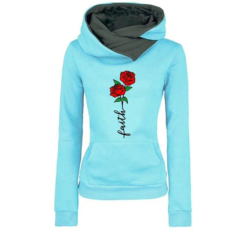 Beautiful flowers Printied Womens Hoodies Casual Versatile Sweatshirts  Jogging Fashion Pullovers Street Hot Sales Tops Clothing