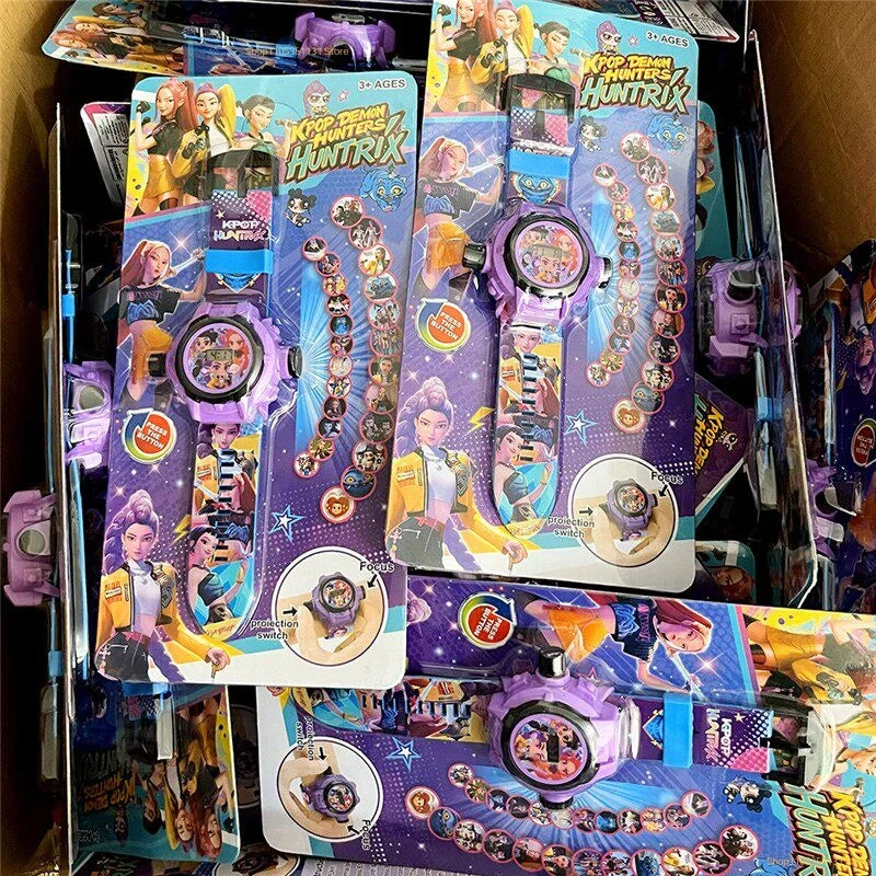 Kids Projection Watch 24 Images Cartoon Digital Electronic Wristwatch Multifunctional Toy Watch for Fans Birthday Party Favors