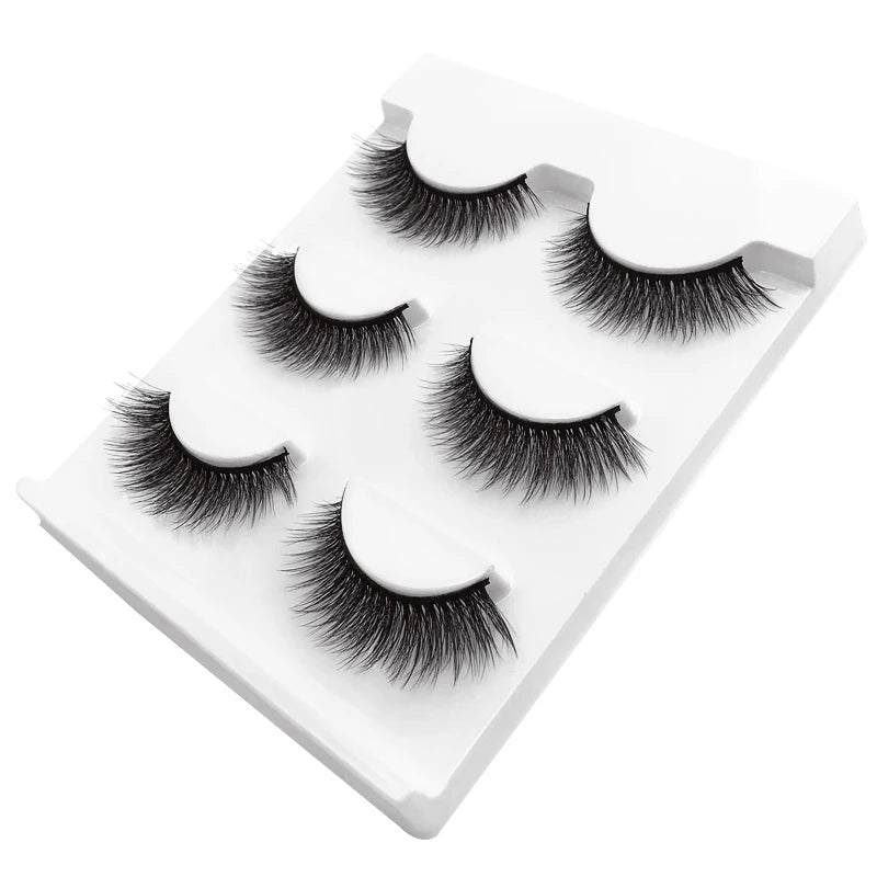 SHIDISHANGPIN 3 pairs 27 styles 3D Faux Mink Hair Soft False Eyelashes Fluffy Wispy Thick Fake Lash Handmade Eyelash Eye Makeup