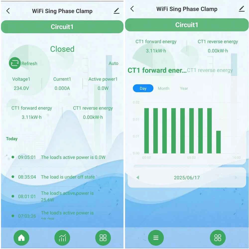 Tuya Smart Energy Meter WIFI Bidirection 2 Channel with Current Transformer Clamp App Monitor Power 80A 110V/240V