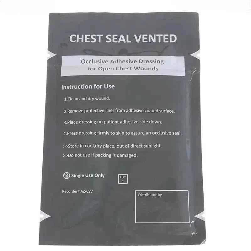 Chest Seal Wound Care for Emergency or Tactical Situations Advanced Adhesive Sterile Transparent Lightweight Vent Life-Saving