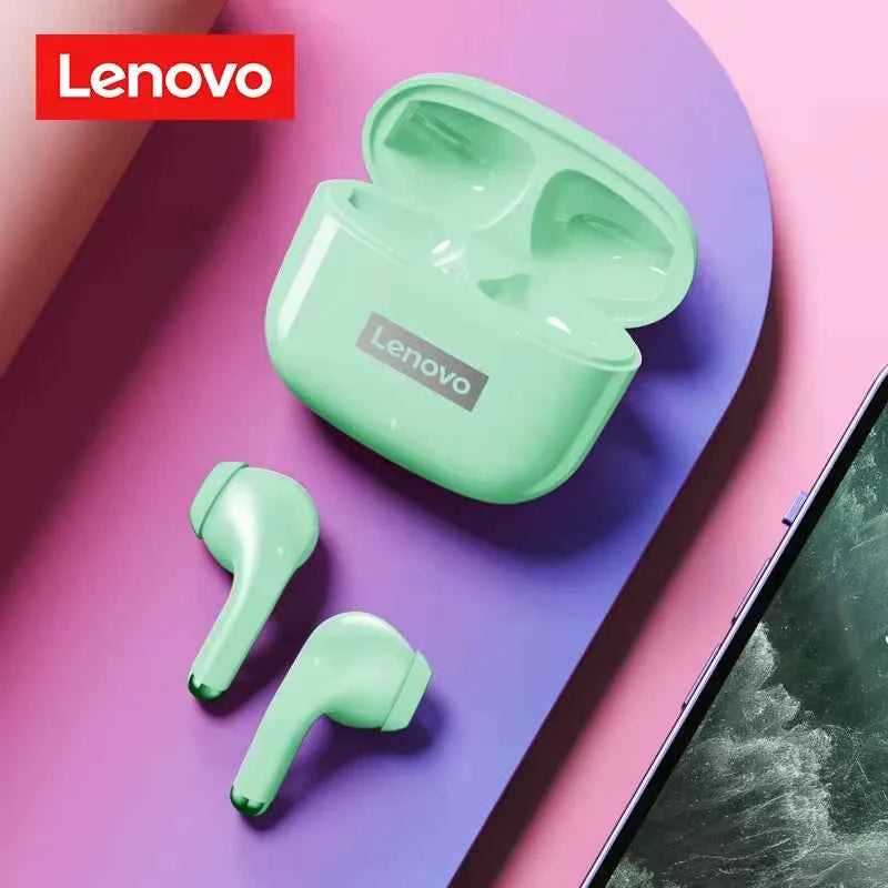 New Lenovo LP40 Pro Bluetooth V5.3 Earphones Punchy Bass Sound Headset Full Compatible Low Latency Game Sports Music Headphones