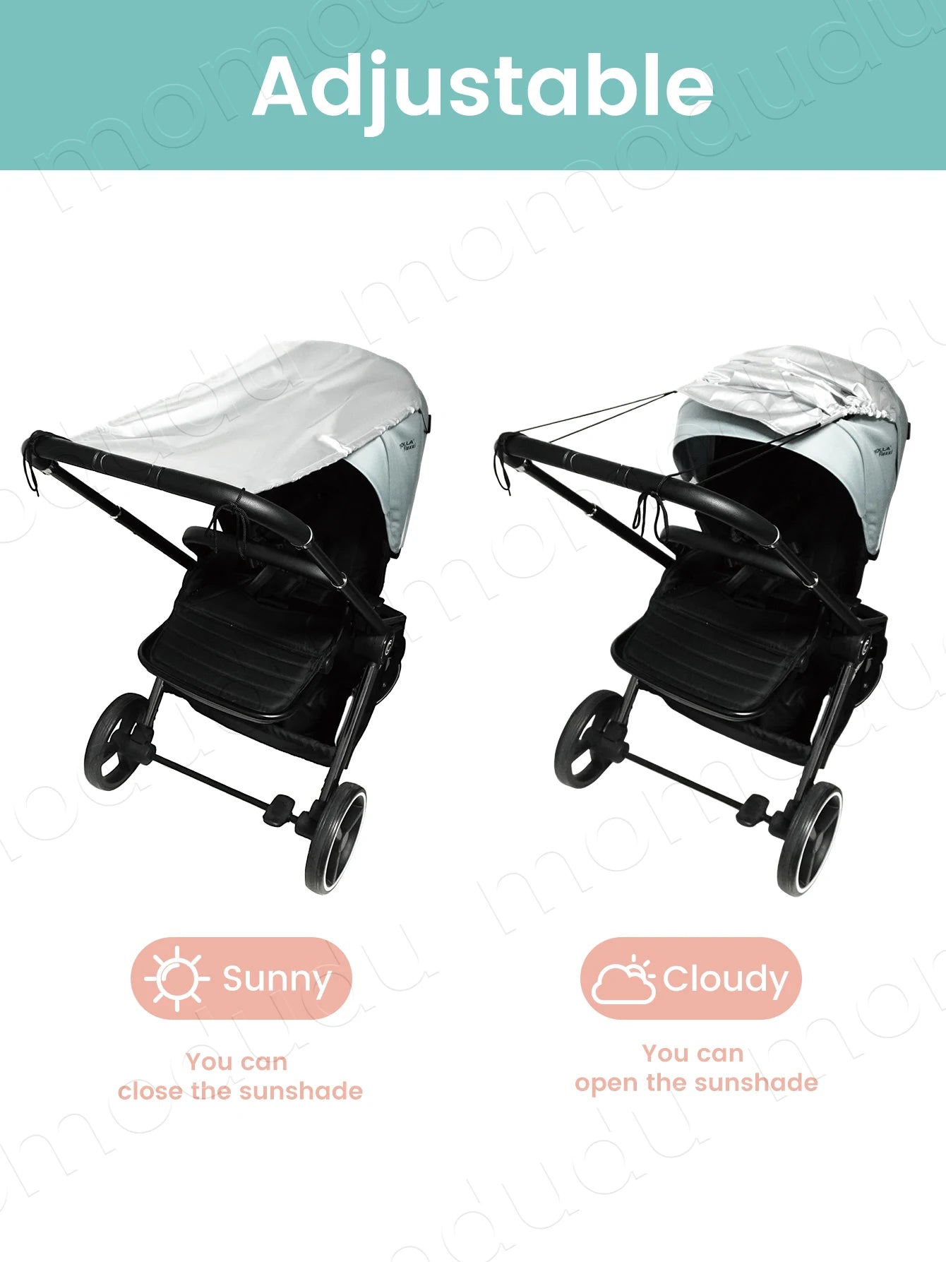 Universal Dual-purpose Baby Stroller SunshadeUV Protection Mosquito Proof Wind Waterproof Easy Installation for Outdoor Travel
