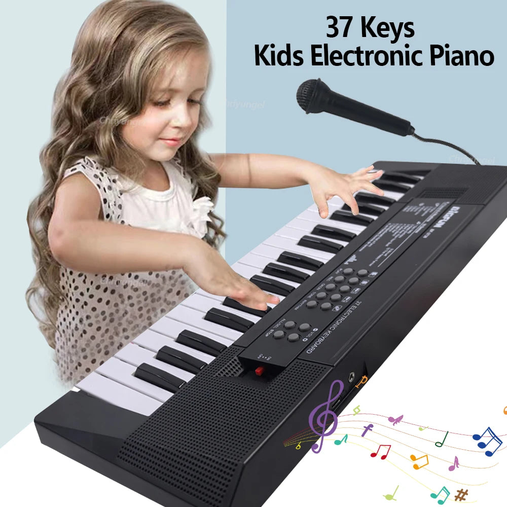 Chriyungel 37 Keys Kids Electronic Keyboard Piano with Microphone Musical Instrument Educational Toys Gift for Boy Girl Toddler