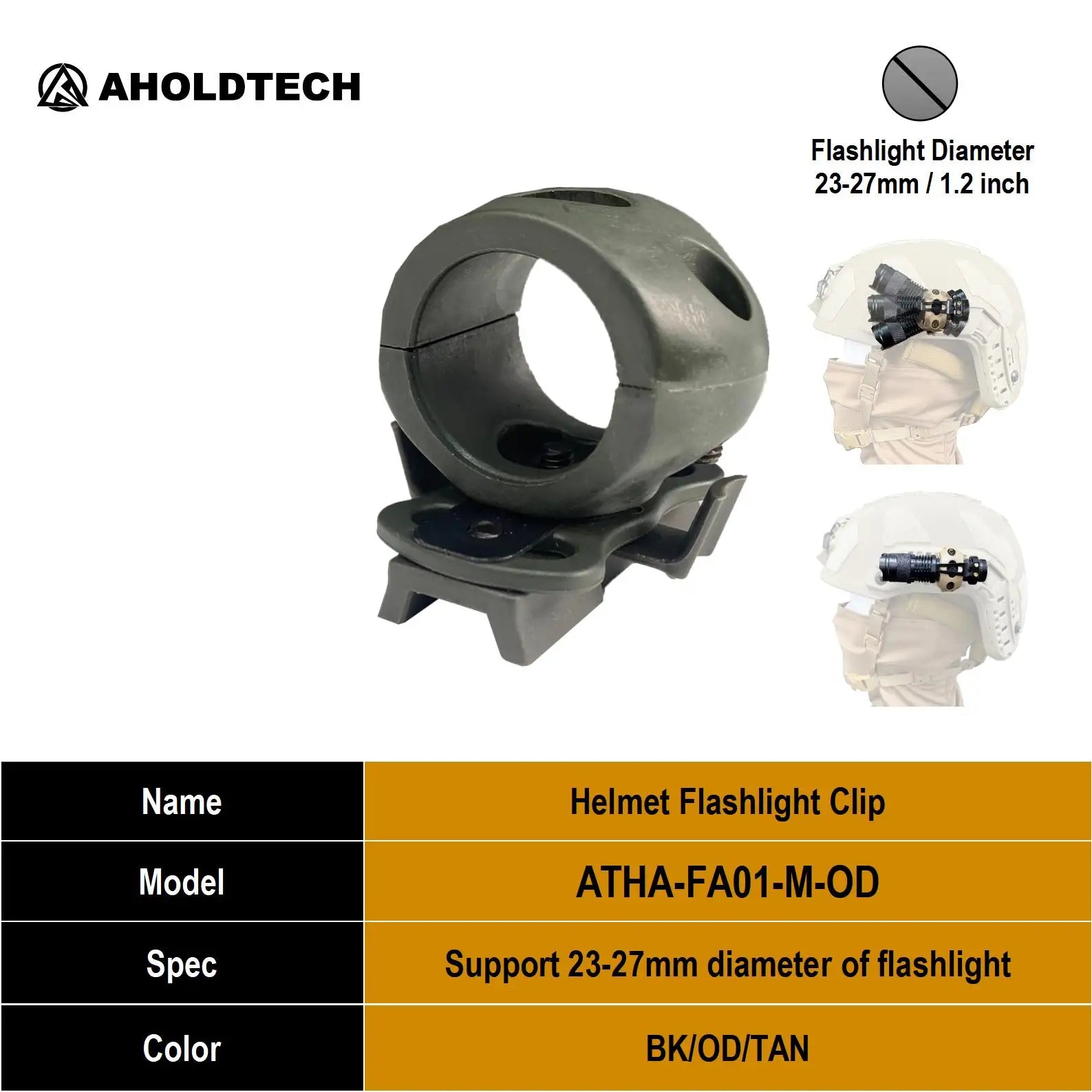 Aholdtech Tactical Bulletproof Helmet Accessories Flashlight Holder Light Clamp And NVG Mount Connector for Gopro Hero Cameras