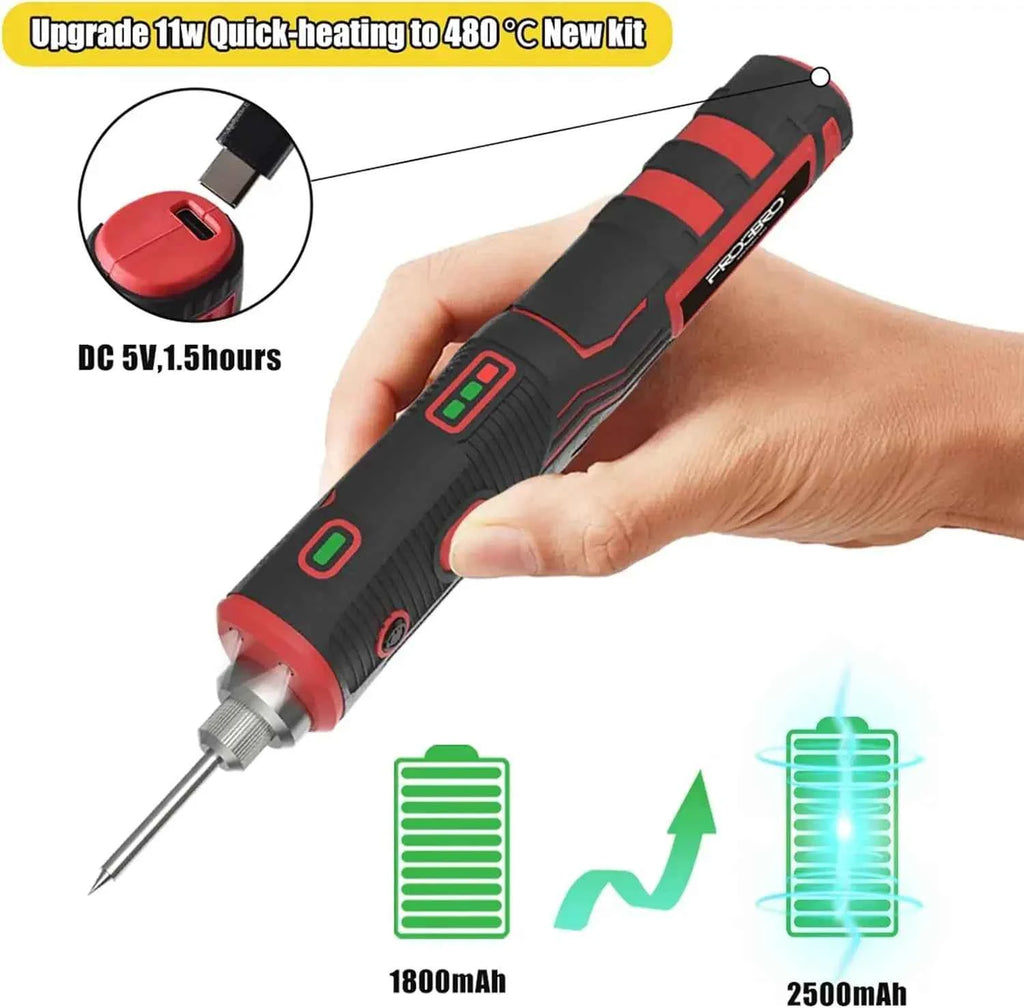 Cordless Soldering Iron 1800mAh Rechargeable Soldering Tool Professional Portable Welding Tool Electronic Soldering Kit