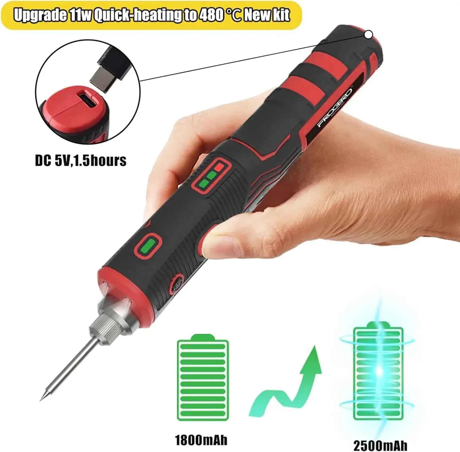 Cordless Soldering Iron 1800mAh Rechargeable Soldering Tool Professional Portable Welding Tool Electronic Soldering Kit